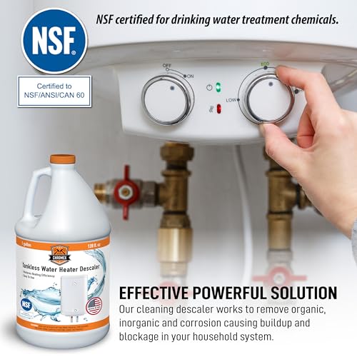Chromex NSF-Certified Tankless Water Heater Descaling Solution 1 Gallon - Model THIS