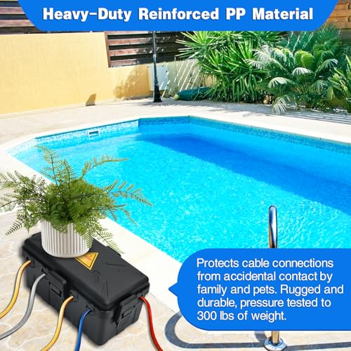 Hrensaw Medium Black Outdoor Waterproof Electrical Box 10.6x5.5x4.5 inch Weatherproof Connection Cover
