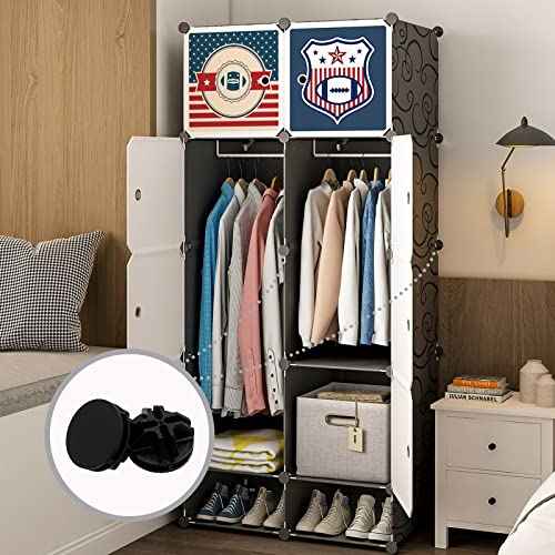 16 Pcs Black Plastic Connector, Wire Grid Cube Connector for Modular Closet Storage Organizer and DIY Wire Cube Storage Unit