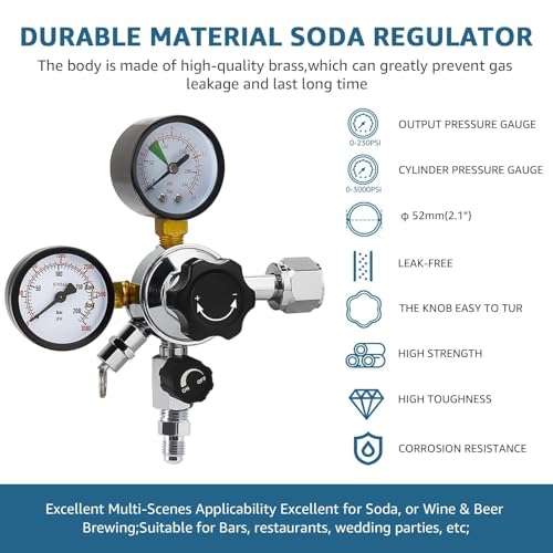 Hgkeke Green High Pressure CO2 Regulator Dual Gauge 0-120 PSI for Kegerator CGA320