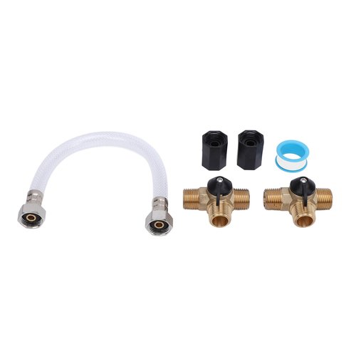 RV Water Heater Bypass Kit, Water Valve and Fitting Set Erosion Resisting 2 Female Connectors for RV System Maintenance