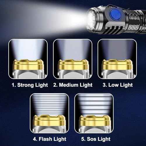 2Pcs German Three-Eyed Monster Mini Flash Super Power Flashlight, Thumb Flashlight Mini Flashlights, 3 Eyed Monster Flashlight, Pocket Flashlight, Portable Mini Torch LED Flashlight With Magnetic Base