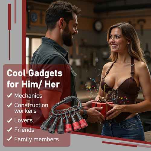 Enhanced Non-Slip Upgrade Bit Holder 6pc, 1/4 Drill Bit Holder Key Chain, Bit Holder for Impact Driver, Quick-Change for Drill Bits & Screwdriver & Drill Bit Extension, Includes Portable Carabiner