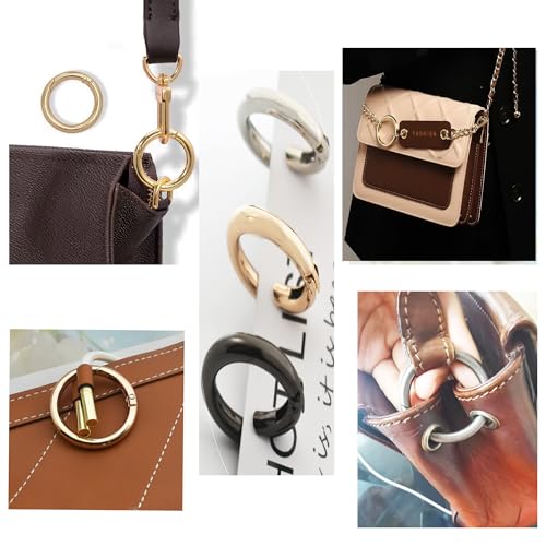 Bytiyar 3 Inch Gun Black Large Round Carabiner Clips for DIY Keychains Bags & Crafts - 6 pcs