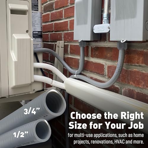 Sealproof Power Whip Assembly 6 ft 1/2-Inch Liquid Tight Flexible Electrical Conduit Kit