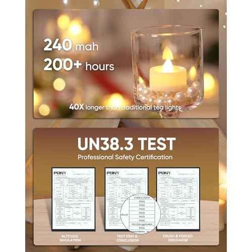Homemory 24-Pack Flameless LED Tea Lights Candles Battery Operated, 200+Hour Fake Electric Candles TeaLights for Votive, Halloween, Ofrenda, Diya, Wedding Centerpiece Table Decor, Funeral, Christmas