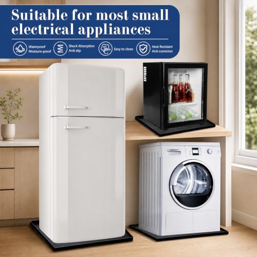 Fasmov Mini Fridge Mat with Raised Edges 24x24x0.8 in – Silicone Floor Protector for Spills