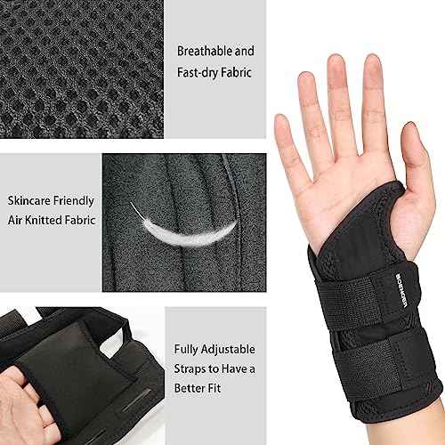 Boenoea Wrist Brace for Carpal Tunnel, Wrist Brace Night Support, Adjustable Wrist Splint Right Left Hand, Wrist Support for Women and Men, for Relief Pain of Arthritis, Tendonitis, Sprains (S/M)