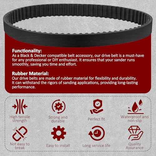 HASMX 110XL031 Timing Belt Rubber Geared Drive Belt for Black and Decker Sander, 11" Length, 5/16" Wide, 55 Teeth (2-Pack)