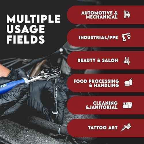 Black Nitrile Gloves Disposable Latex Free & Powder Free, 4 Mil Rubber Glove, Cleaning, Cooking, Mechanic(XS-XXL)