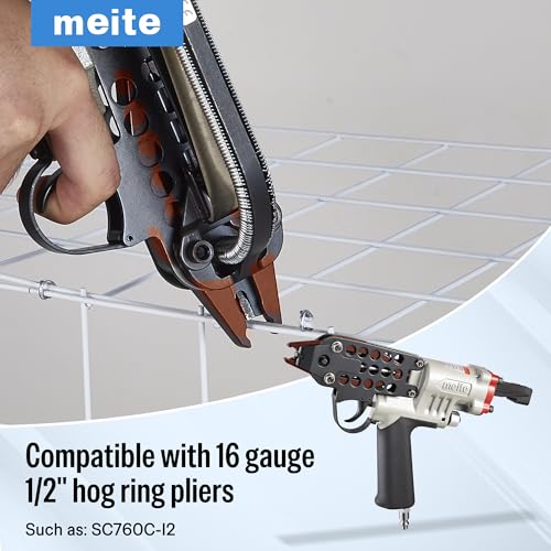 Meite Galvanized Hog Ring Staples 16 Gauge 1/2" Crown 3,600 Counts for Fencing & Upholstery