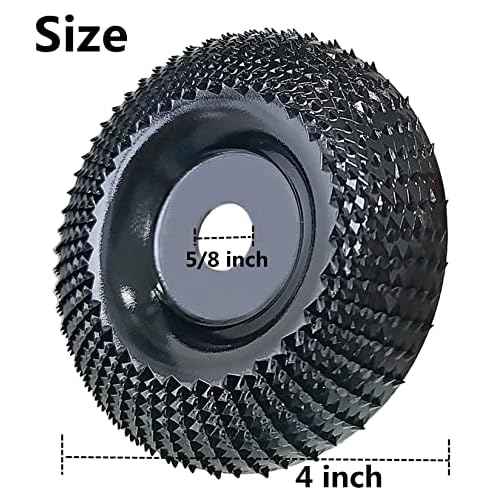 Wood Carving Disc Grinder Wheel Disc 4 Inch Wood Shaping Wheel Wood Grinding Shaping Disc for Angle Grinders with 5/8¡± Arbor