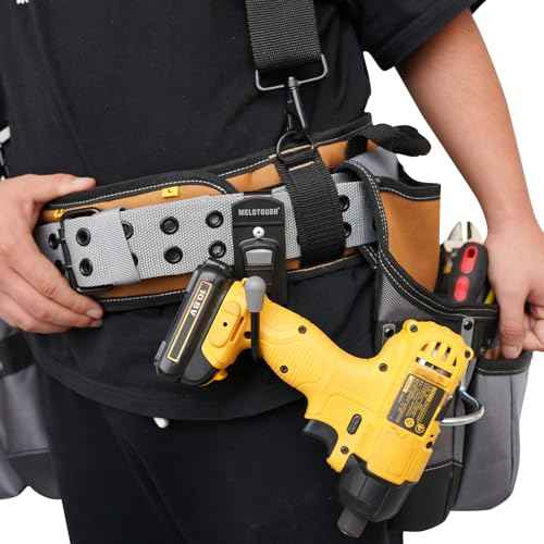 MELOTOUGH Tool Belt Hook Tool Holster Cordless Drill Holster Hook with Metal Clip for Work Belt (Grey)