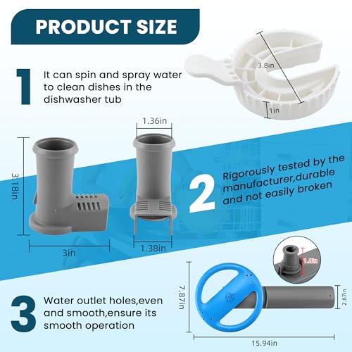 5304507158 Dishwasher Lower Spray Arm Assembly for Frigidaire – Includes 5304518968 & 154252701 Drain Filter (AMPPARTS)