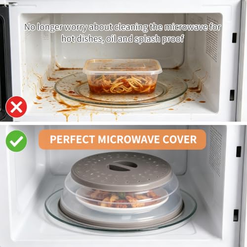 GLICPIX Grey 10.5 Inch Microwave Splatter Cover Collapsible