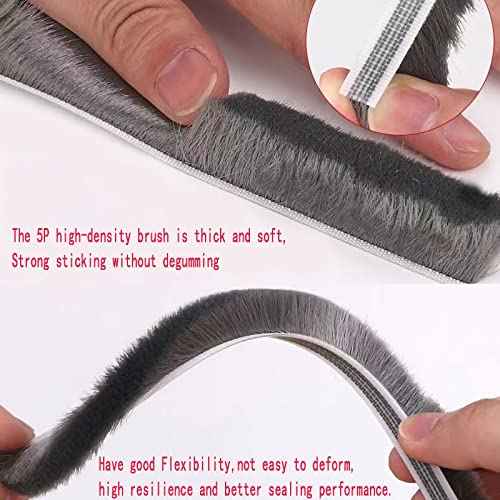 33 Ft Gray Self-Adhesive Soundproofing Weather Stripping for Doors and Windows, 0.35" Wide x 0.2" Thick