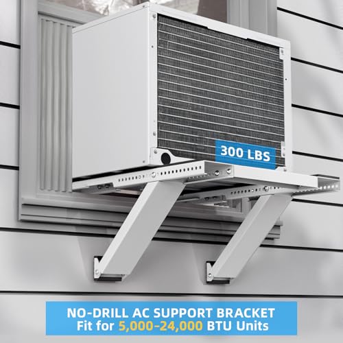 WEKIS White No-Drill Window AC Support Bracket Supports Up to 300LBS