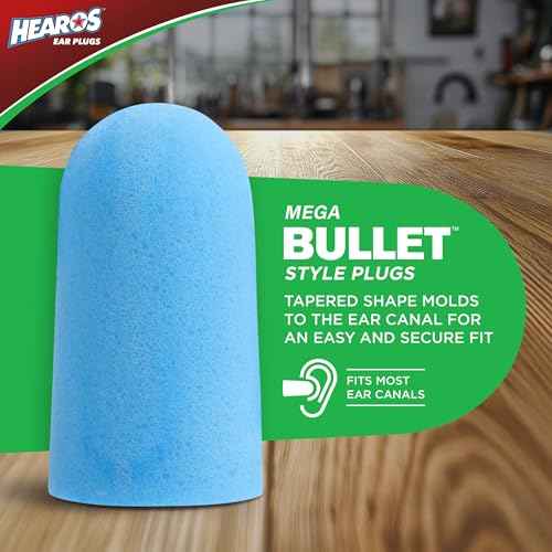HEAROS Xtreme Protection Ear Plugs, NRR 33, 14 Pair, PU Foam, ANSI Certified, Blue (5826)