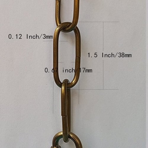 WOERFU 6 Feet Gold Bronze Finish Pendant Chandelier Light Fixture Hanging Lighting Chain (Gold Bronze)