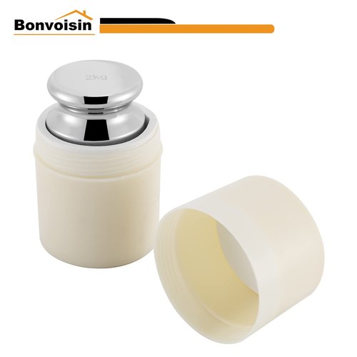 Bonvoisin 2KG Calibration Weight for Digital Scale, Class M1, Carbon Steel, Chrome Finish (2000g)