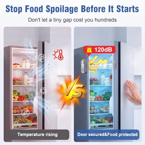 Daytech Freezer Door Alarm 1-4 Min Delay, 120dB, Silver - 1 Pack