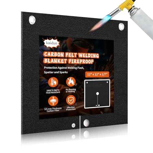 kaidun Welding Blanket Fireproof, 12'' x 12'' Opening Shape Heat Shield Mat for Plumbing Brazing Soldering Copper Pipe, Fire Flame Resistant Cloth Rag, Solder Plumbers HVAC Torch Protector