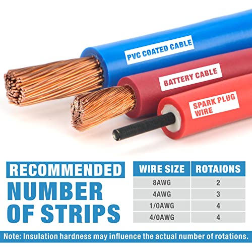 IWISS iCrimp ICP-240 Cable Stripper 3.9x1.2in for AWG 12 to 4/0 Round Cables, Radial Wire Stripping Tool with 2 Extra Blades