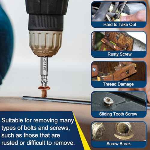 9 PCS Damaged Screw Extractor Set,6 PCS HSS 4341 Screw Extractor Remover Kit and 3 PCS Twist Drill Bit Kit for Stripped Screws & Drill Bit Tools,Holiday or Birthday Gift for Men