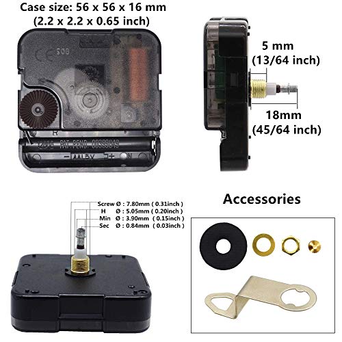 TIKROUND Clock Mechanism Replacement 13/64" Thread for DIY Clocks