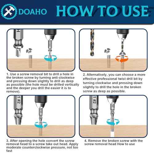 9 PCS Damaged Screw Extractor Set,6 PCS HSS 4341 Screw Extractor Remover Kit and 3 PCS Twist Drill Bit Kit for Stripped Screws & Drill Bit Tools,Holiday or Birthday Gift for Men