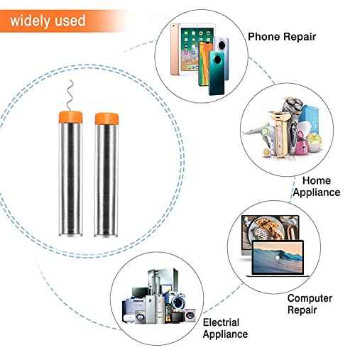 2Pcs Solder Wire,1mm Diameter Rosin Core Solder for Electronic Electrical Soldering Components Repair(Net 20g)