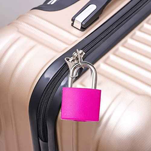 Pimoys 6 Pcs Multicolor Small Luggage Locks with Keys, Mini Locker Lock, Metal Suitcase Locks, Plastic-Covered Copper Keyed Padlock for Locker, Suitcase, Boxes