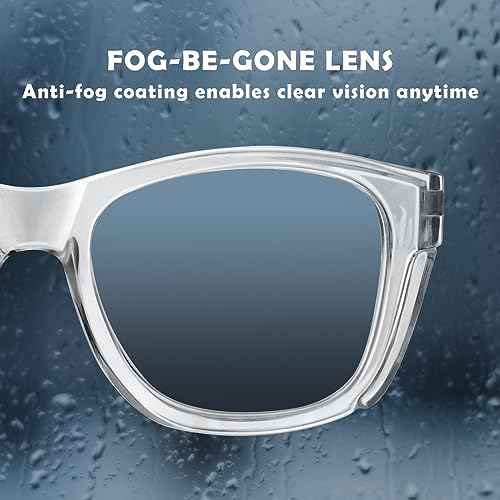 UKNOW Safety Glasses - Anti Fog Lenses - Eye Protection with Side Shields - ANSI Z87.1 Protective Eyewear - UV Protection