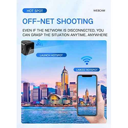 Mini Indoor Wireless WiFi Camera 4K Small Home Security Cameras Body Small Outdoor Camara Micro Nanny Cam Pet Dog Babysitter House Security Cams Room Cams No Need Wifi Cam Compatible with Android
