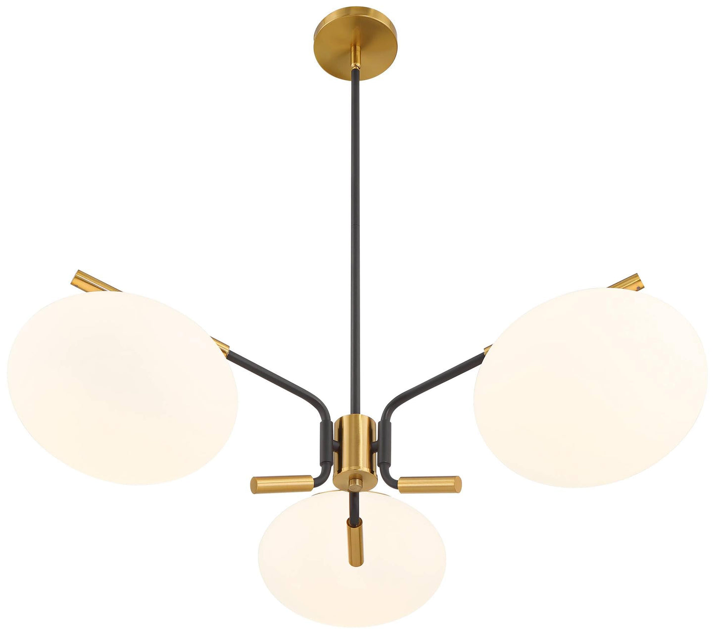Possini Euro Design Possini Euro Gwynn 26 1/2" Black and Gold 3-Light Modern Chandelier
