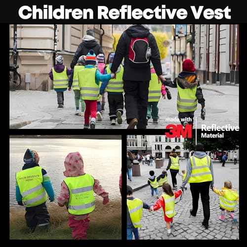 SIFE Kids Safety Vest for Children 3-12Y,w/3M Compatible Tech,6 Colors - Mesh & Knit