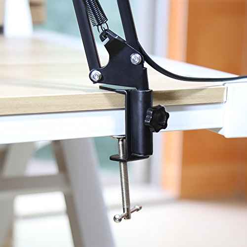 Adjustable Solder Smoke/Fume Absorber, Remove Fume Extractor Absorber Fan Quiet Working Fan with Adjustable Table Clamp for ESD Soldering Station Work, Eliminate Toxic Fumes helpful for Health