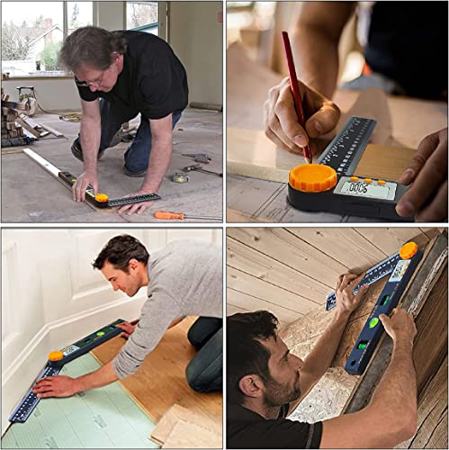 Rainyb 7-Inch Digital Angle Finder Protractor with LED Display, Horizontal/Vertical Levels, 0-360°