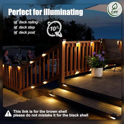 SOLPEX Solar Deck Lights Outdoor 16 Pack Warm White Waterproof Step Lights