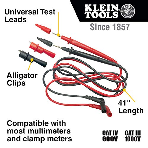 Klein Tools Replacement Test Lead Set with Right Angle & Alligator Clips