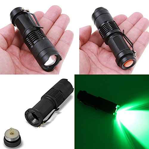 Single Mode Green LED Flashlight, 150 Yard Long Range, High Power, Night Vision, Compact Green Flashlight Torch For Night Observation