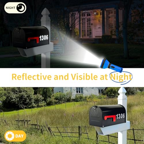 RAINHOL 3 Inch Reflective White Mailbox Number Stickers - 6 Sets Outdoor Durable Vinyl