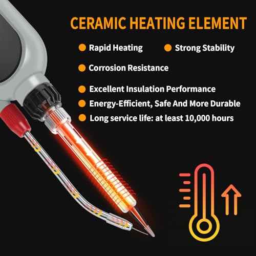 Automatic Soldering Gun Kit, 100W/120W Dual Power Soldering Iron Kit with Ceramic Heater, 5 Tips, Pump, flux, Tweezers for Electronics Welding Repair DIY