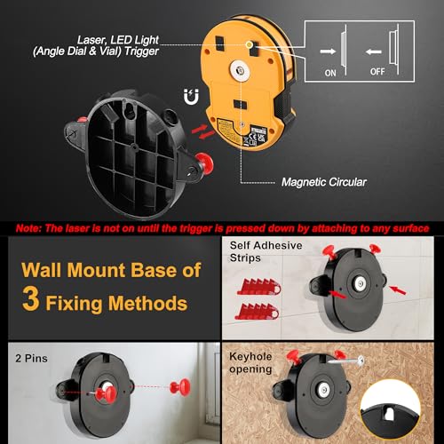 Prexiso Multi Surface Laser Level with LED Light & Vial for Accurate Alignment