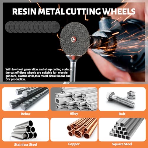55pcs Cutting Wheels Set for Dremel Rotary Tool,10pcs Resin Cutting Discs,10pcs Diamond Cutting Wheels,6pcs HSS Circular Saw Blades,20pcs Sanding Drum for Cutting Metal,Wood