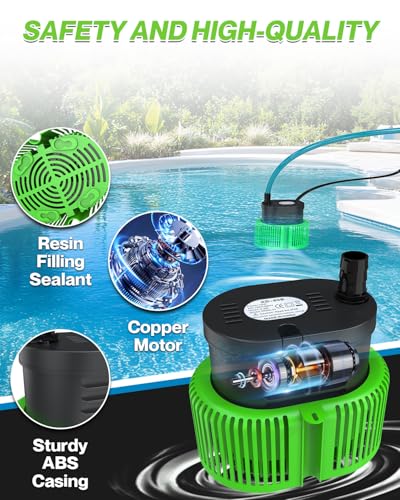 AgiiMan Green 850GPH Submersible Pool Cover Pump Above Ground Drainer