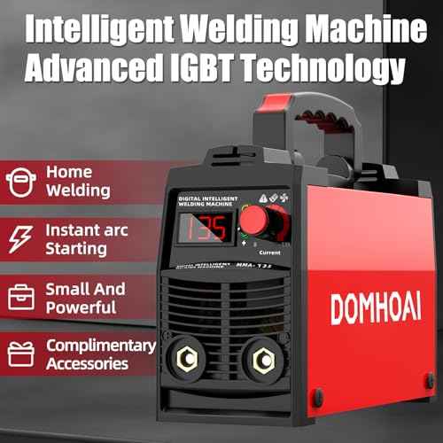 Mini Stick Welder, 135Amp ARC/Lift TIG Welding Machine with Synergic Control, IGBT Inverter Digital Display 110V Portable MMA Welder Machine with Hot Start, Arc force and Anti-Stick