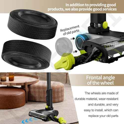 2 Pack Upgraded Replacement Wheel Compatible with Ryobi Cordless Stick Vacuum PCL720K, PBLSV716K