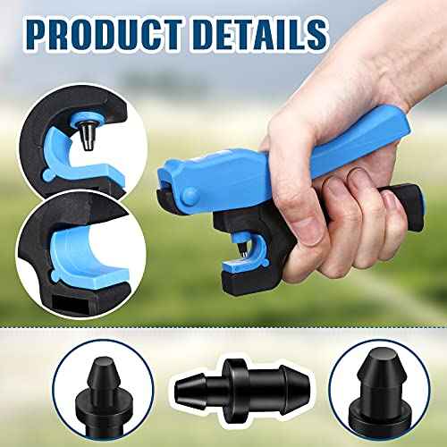 Honoson 51 Pcs Drip Irrigation Hole Punch Tool Set, Drip Irrigation Punch Tool 50 Pcs 1/4 Inch Goof Plugs for Outdoor Garden Lawn Pipe System Hose Tubing(Fresh Style)