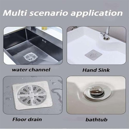 Disposable Shower Drain Cover Hair Catcher 4" X 4" Mesh Stickers for Bathroom, Laundry, Bathtub, Kitchen, and Sink 20 PCS